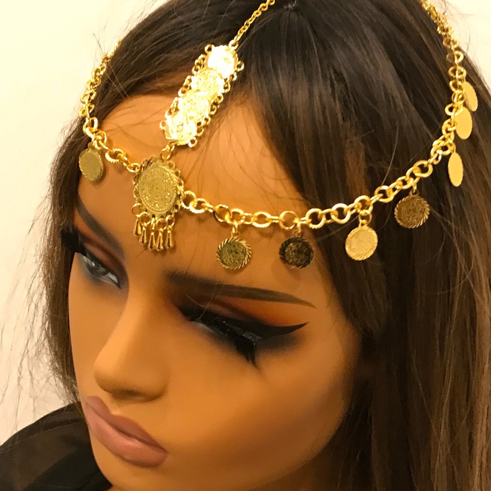Lira Head Chain, Lira jewelry, Arab/ Middle Eastern jewelry, African Jewelry